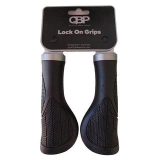 QBP Lock-On Ergonomic Bike Grips 140mm - Black