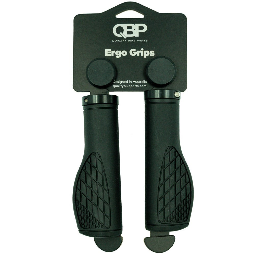 QBP Ergo Lock-On Bike Grips 127mm - Black