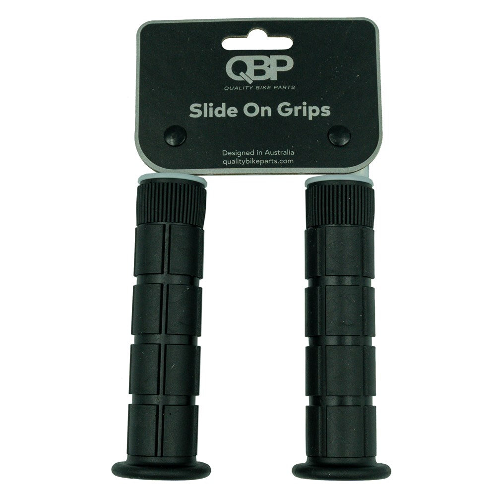 QBP MTB Oury Style Grips With Flange 130mm - Black