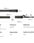 QBP Air Road Hand Pump Aluminium Barrel with Extractable Hose 120 PSI