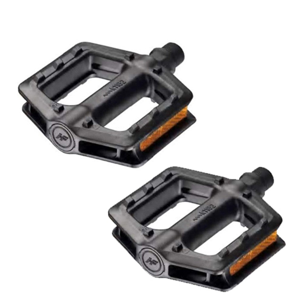 QBP Nylon Plastic Pedals 1/2 x 1/8 Ball Bearing - Black