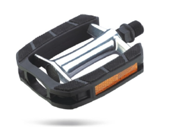 QBP Alloy MTB Pedals 9/16 Kraton Rubber Top - Silver