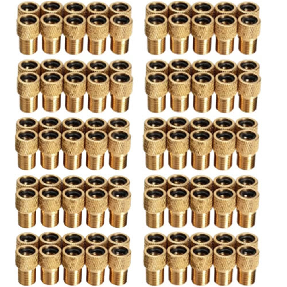 QBP Presta Valve Brass Adaptor 100 Pack