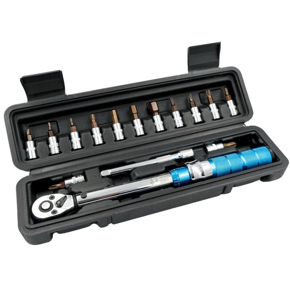 QBP Torque Wrench 1/4" Adjustable 5–25Nm with Bit Set And Case