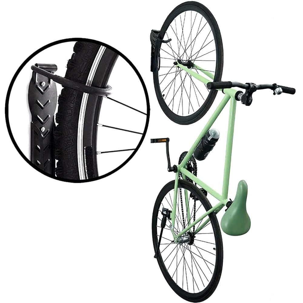 QBP Vertical Bike Wall Mount With Heavy Duty Storage Hook 30kg Capacity