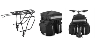 QBP RA6809 Pannier Rack And SH-14892-A-SA Sahoo 37L Pannier Bag Combo