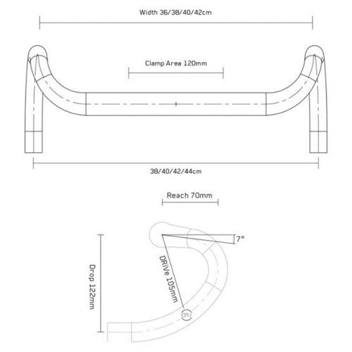 Profile Design DRV/AEOROa 105 Drive 122 Drop 40CM - Matte Black