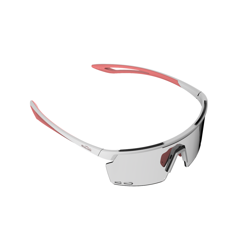 Magicshine Rouleur Cycling Glasses Photochromic Lens - White/Pink