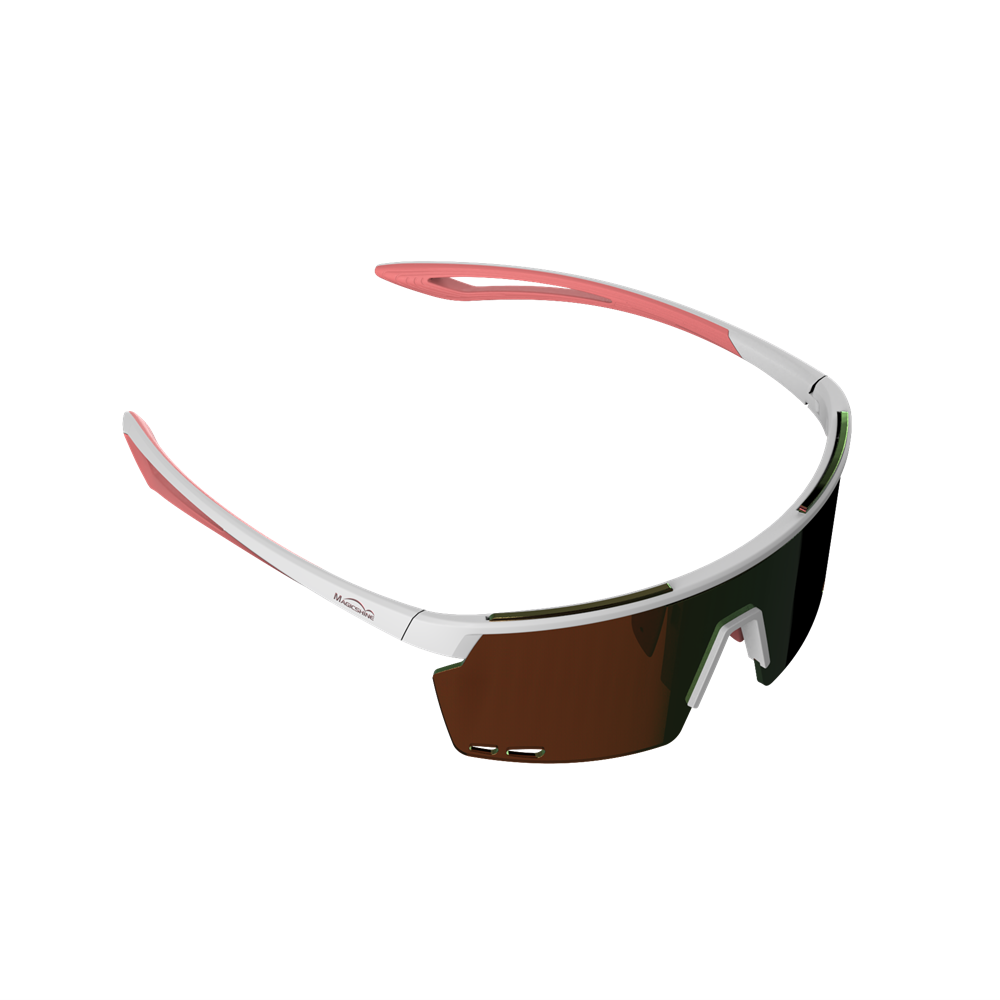 Magicshine Rouleur Cycling Glasses Photochromic Colour Lens - White/Pink