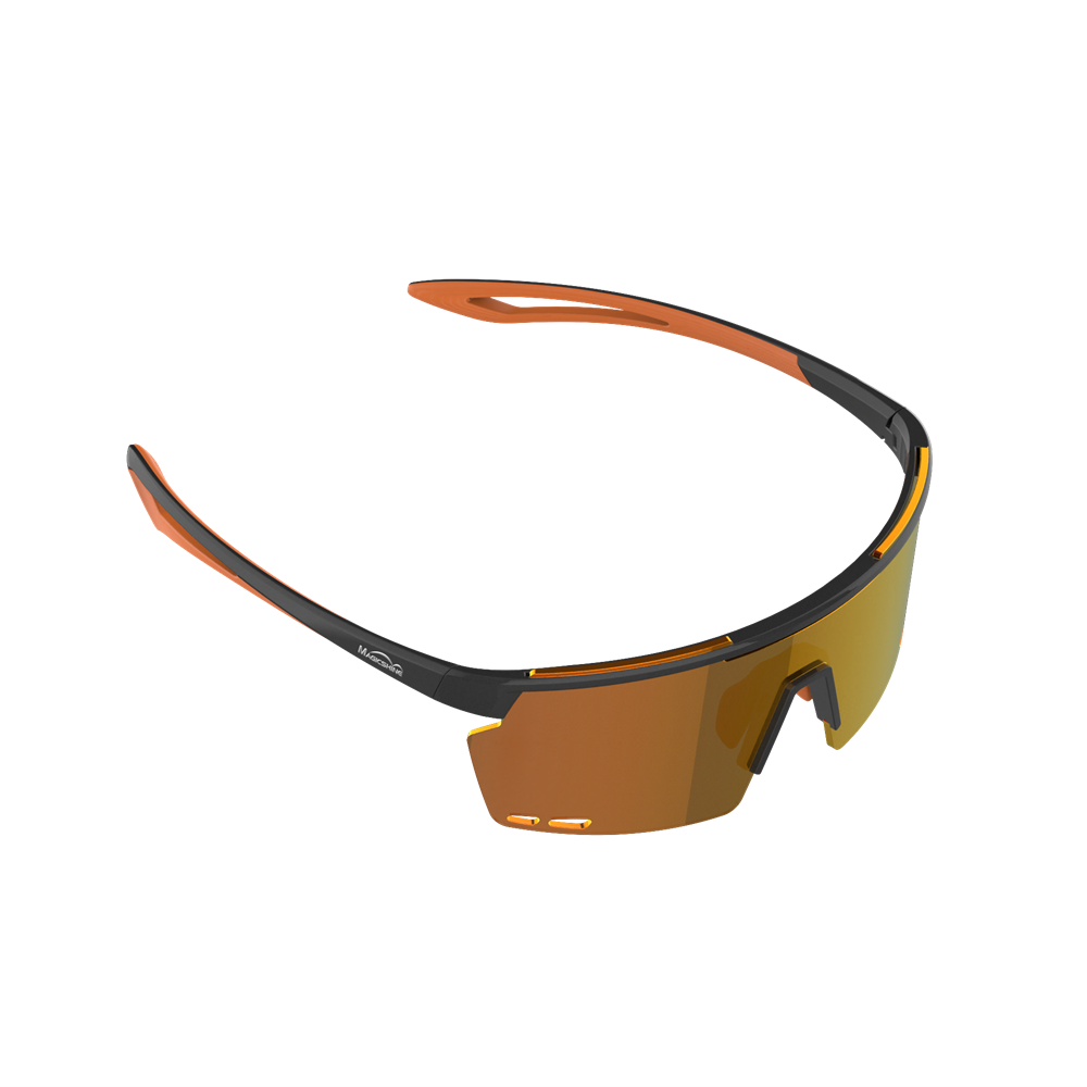 Magicshine Rouleur Classic Cycling Sunglasses - Black/Orange