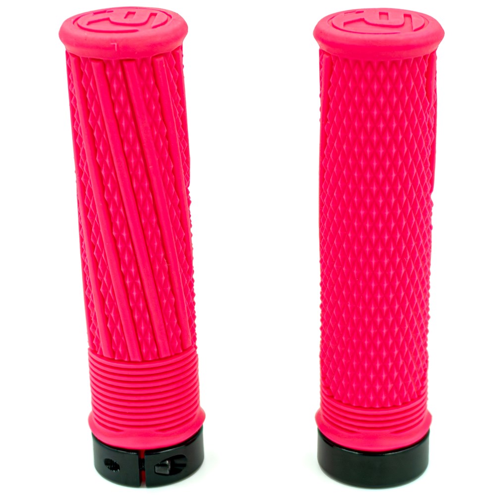 RYFE Rampage Lock-On Grips Pair 130mm Length 32mm MTB Grip - Pink