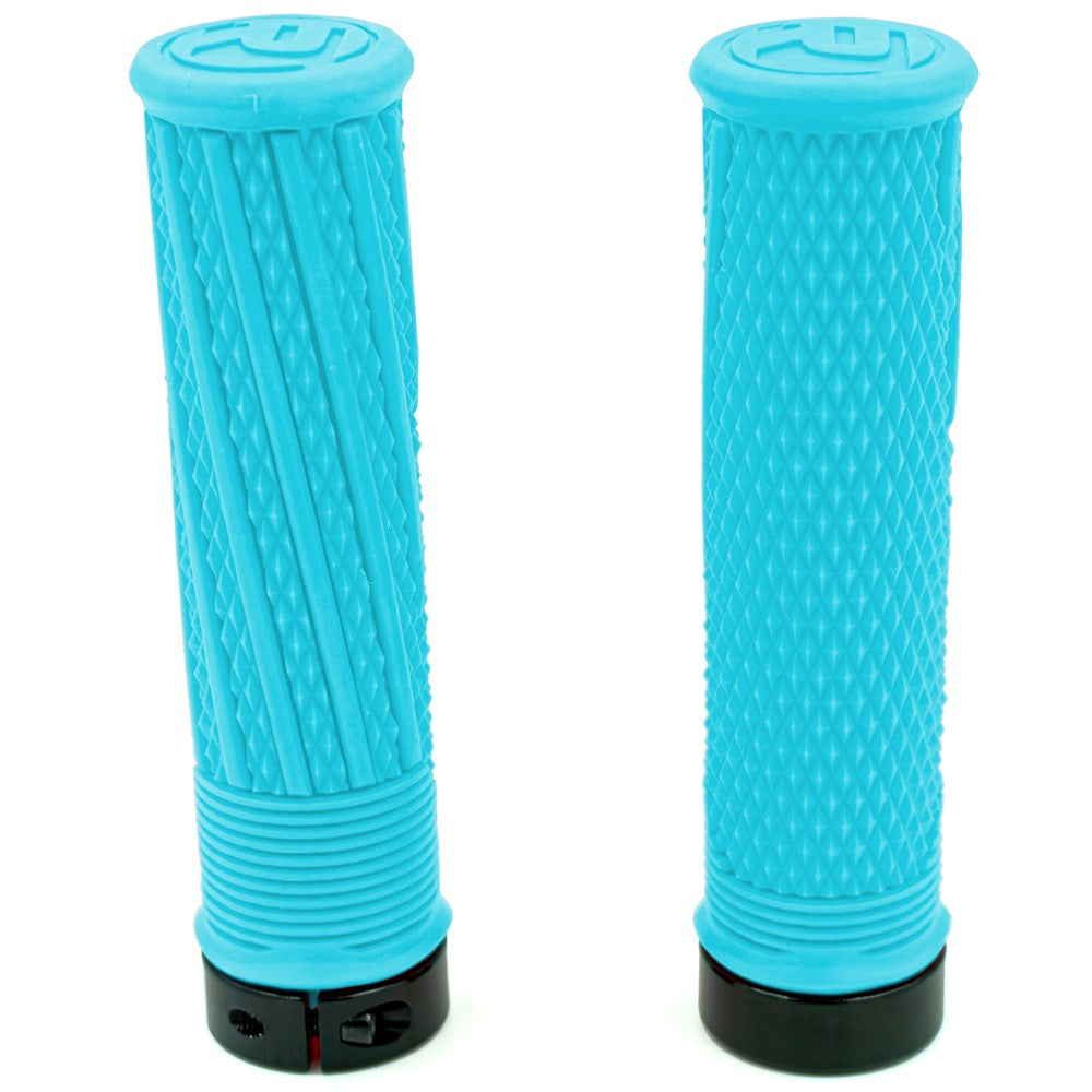 RYFE Rampage Lock-On Grips Pair 130mm Length 32mm MTB Grip - Sky Blue