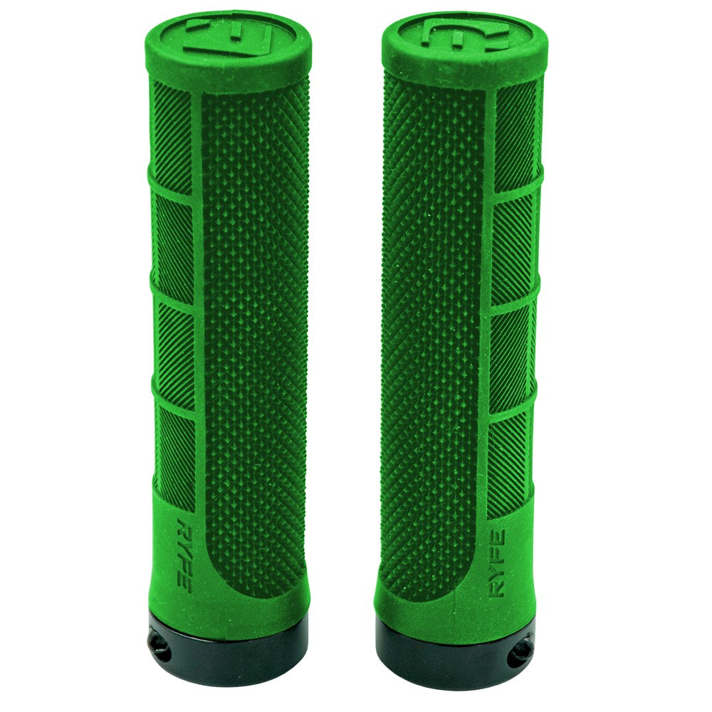 RYFE Ripsaw Lock-On Grips Pair 132mm Length 32mm MTB Grip - Green