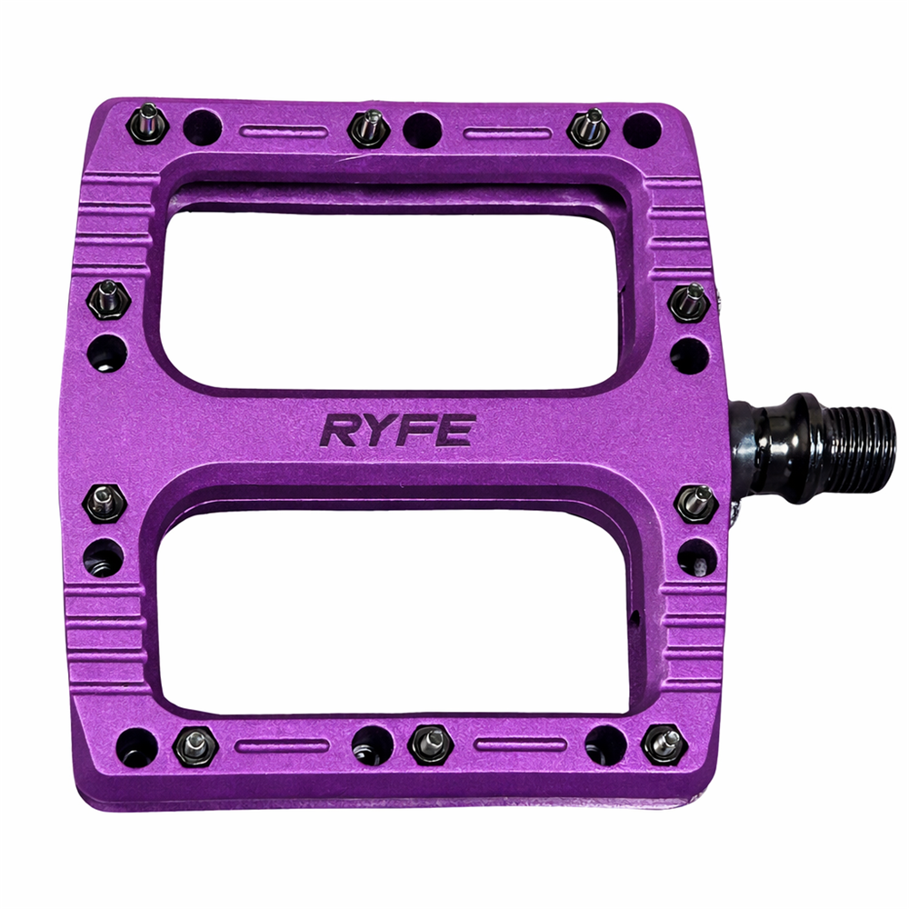 RYFE Launcher MTB Flat Pedals Nylon Fibre Composite With Sealed Bearings - Purple
