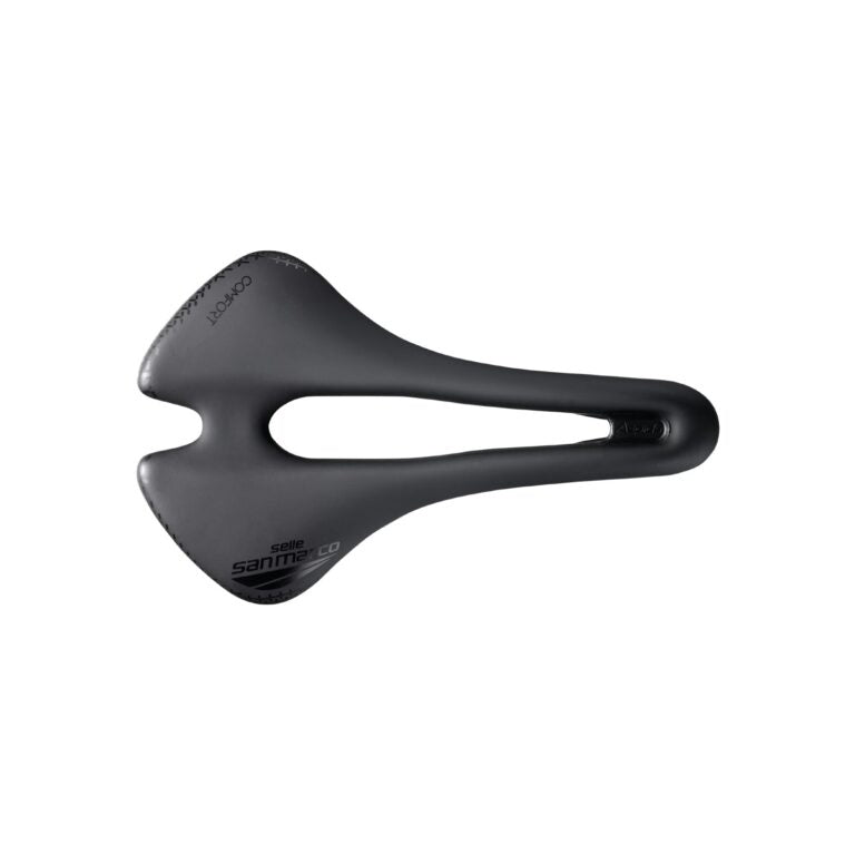 Selle San Marco Aspide Short Comfort Dynamic Open Fit Wide Saddle 155MM - Black