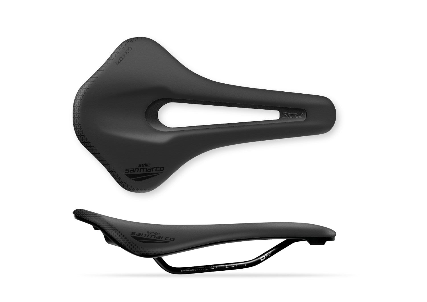 Selle San Marco ShortFit 2.0 Comfort Dynamic Open Fit Wide Saddle 155MM - Black