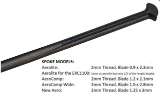DT Swiss Spoke Aerolite T-Head 276 ERC1100 - Black