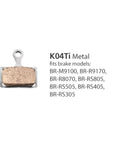 Shimano Disc Brake Pads BR-R9170 - Metal K04Ti