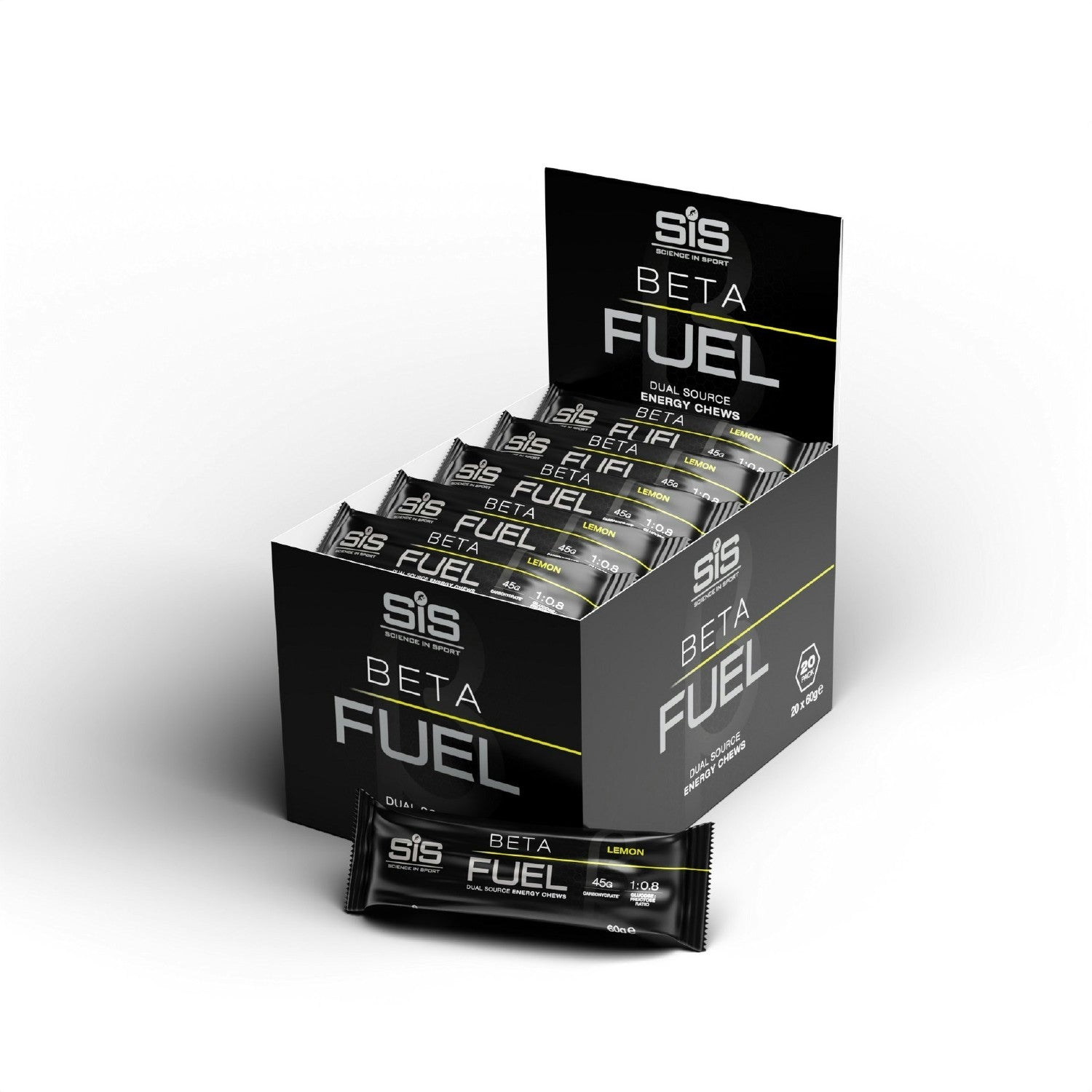 SIS Bar Beta Fuel Energy Chew 60GR 20 Pack - Lemon