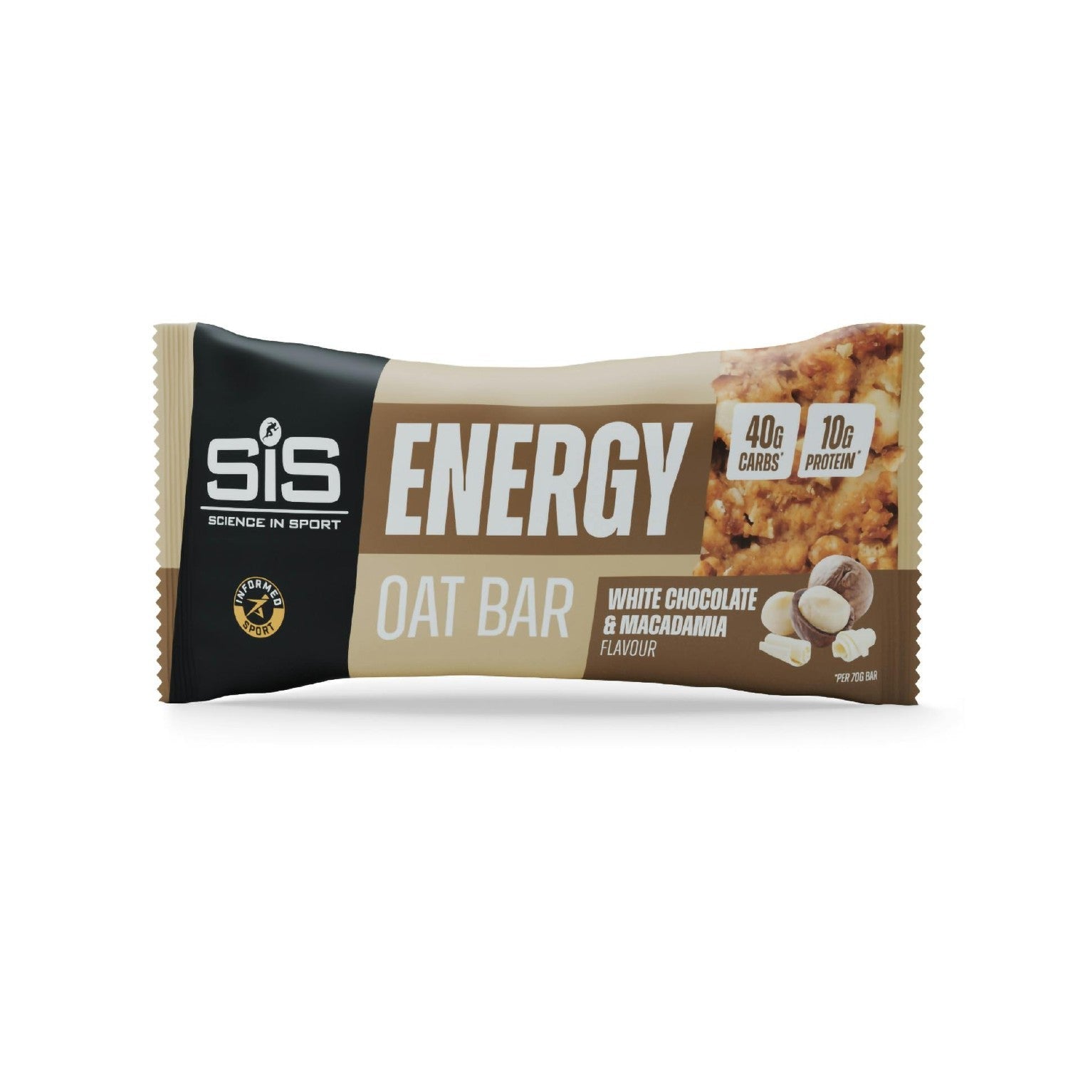 SiS Energy Oat Bar 70g 12 Pack - White Chocolate &amp; Macadamia