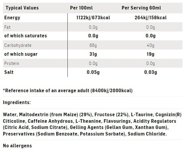 SIS Gel Beta Fuel+ Nootropics 60ML 30 Pack - Lemon &amp; Lime