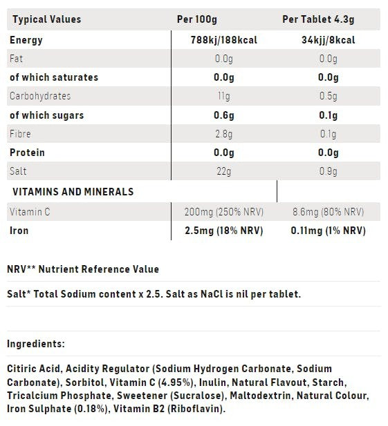 SiS GO Hydro Immune Tablets With Vitamin C And Iron  20 Pack - Orange