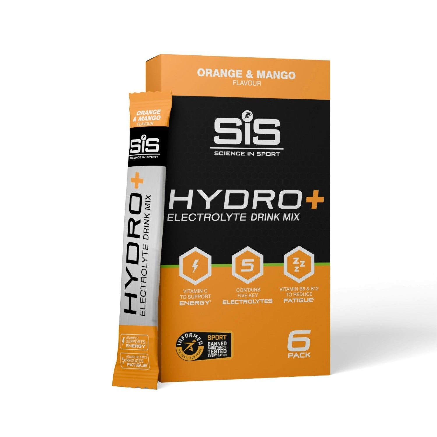 SIS Powder Hydro+ Electrolyte Drink Mix 4.1G 6 Pack - Orange &amp; Mango