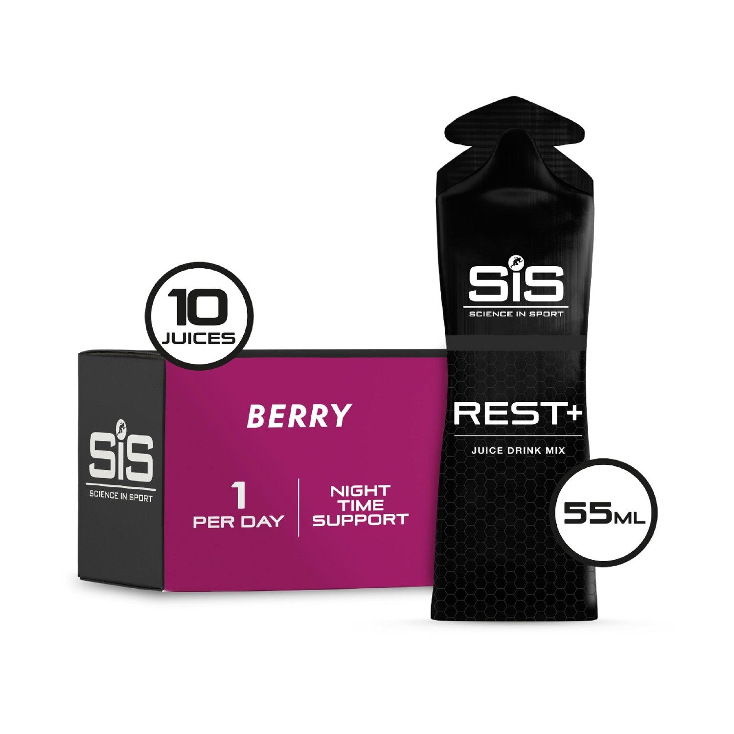 SiS REGO Rest+ Recovery Juice 55ml 10 Pack - Berry