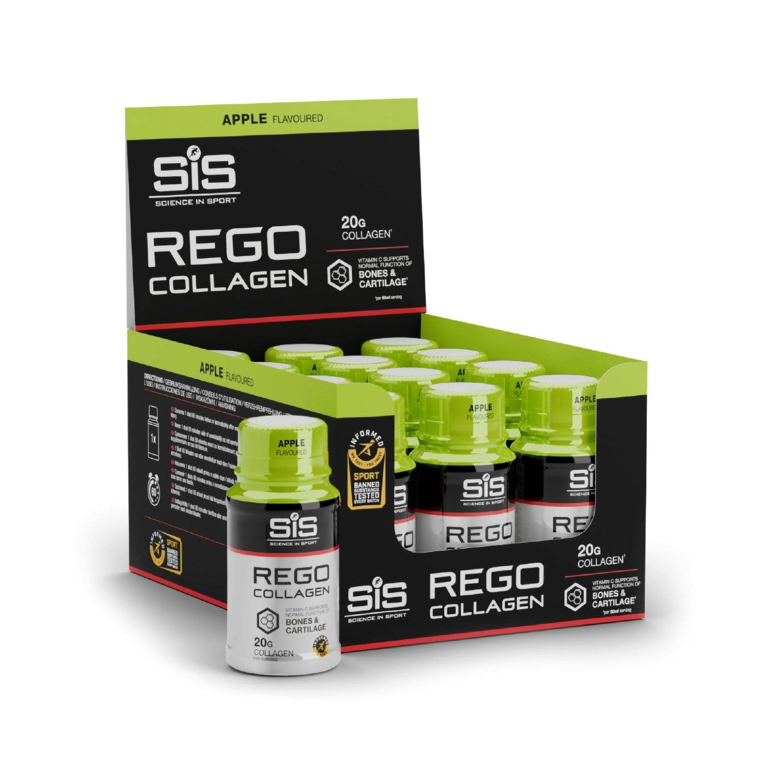 SiS Collagen Shot 60ml 12 Pack - Apple