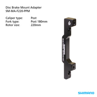 Shimano Disk Brake Mount Adapter SM-MA-F220-P/PM Adapter 220mm Caliper: Post Mount: Post 180mm