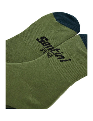 Santini Riga Wool Blend High Profile Socks - Military Green