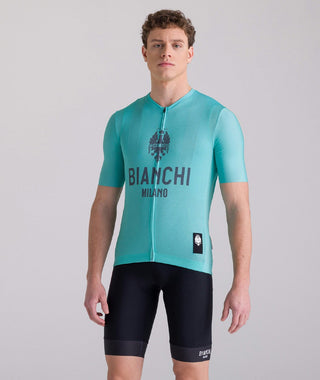Santini Bianchi Men's Short Sleeve Classic Jersey Classic Fit - Celeste