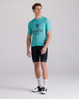Santini Bianchi Men's Short Sleeve Classic Jersey Classic Fit - Celeste
