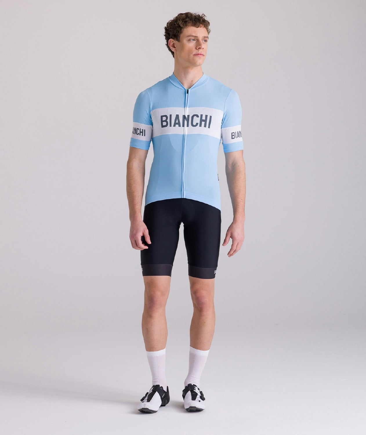 Santini Bianchi Retro Classic Fit Short Sleeve Jersey - Light Blue
