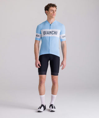 Santini Bianchi Retro Classic Fit Short Sleeve Jersey - Light Blue