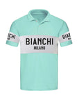 Santini Bianchi Milano Retro Polo Short Sleeve T-Shirt - Celeste