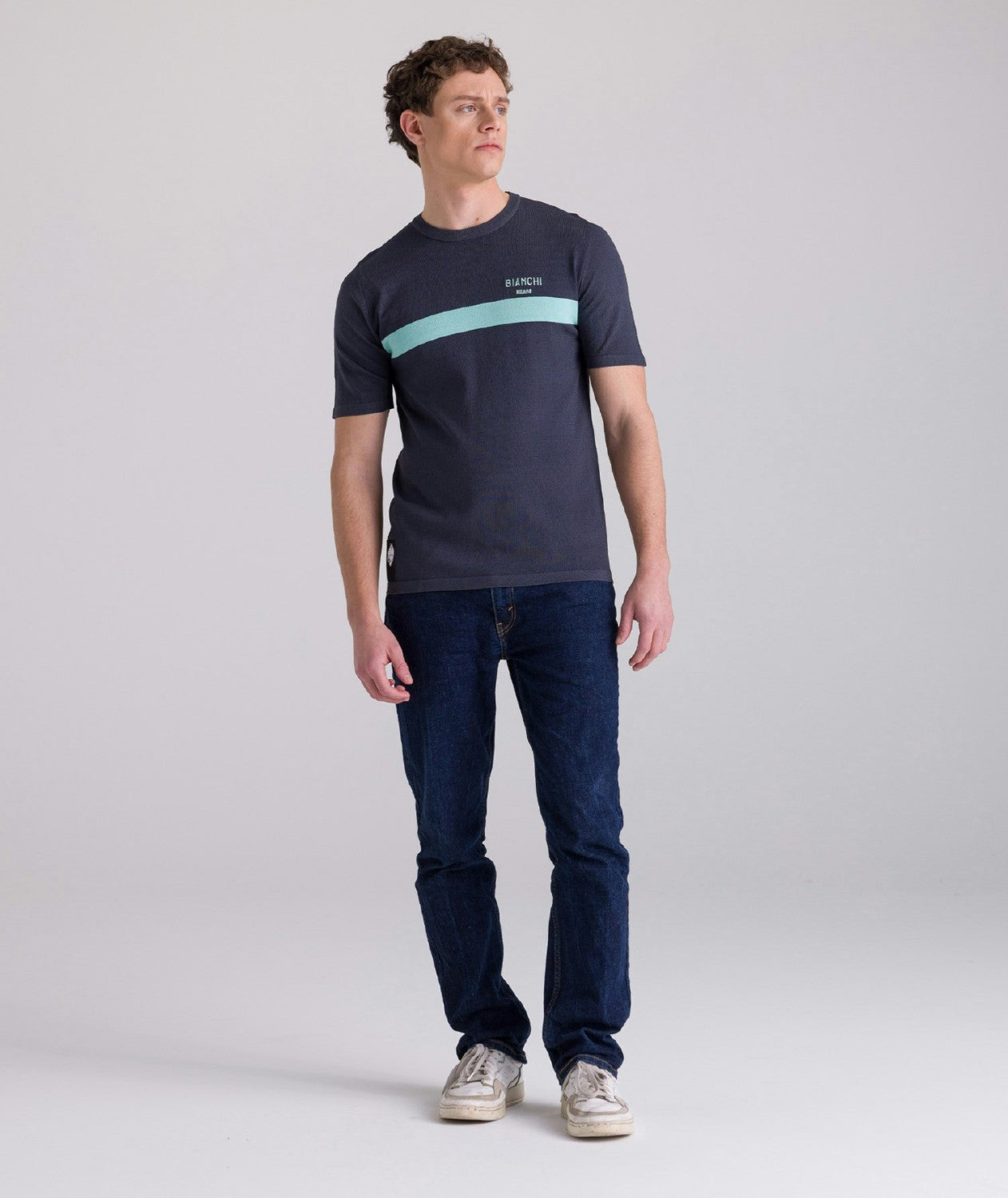 Santini Bianchi Classic Men's Short Sleeve T-Shirt - Grey