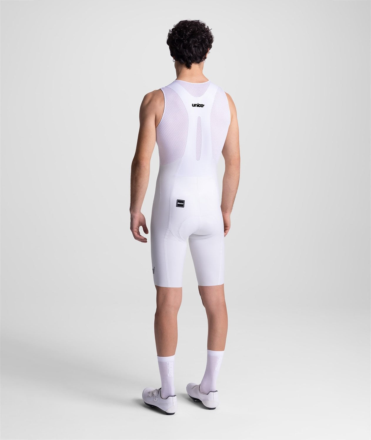 Santini SMS Unico C3 Edge Men’s Bib Shorts - White