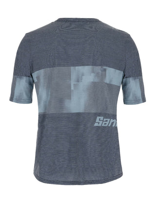 Santini Forza Indoor Training Tech Men's Short Sleeve T-Shirt - Blue Grey