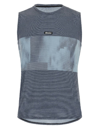 Santini Forza Indoor Train Sleeveless Tech Tee - Black/Grey