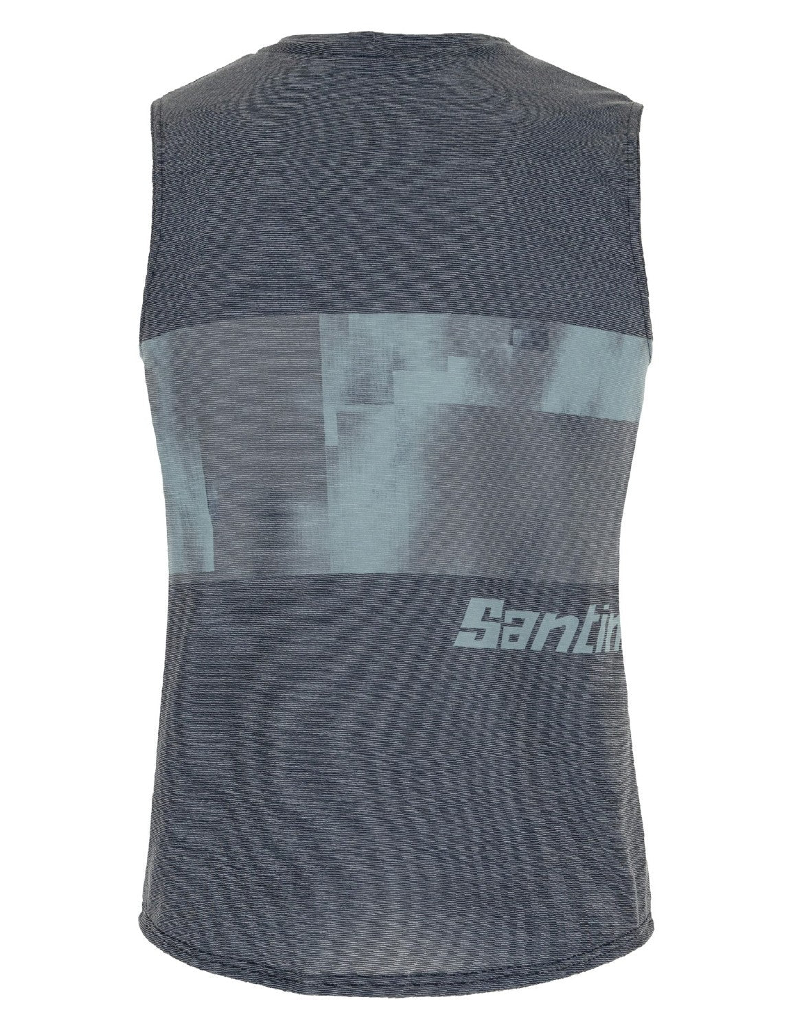 Santini Forza Indoor Train Sleeveless Tech Tee - Black/Grey