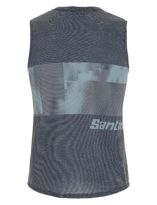 Santini Forza Indoor Train Sleeveless Tech Tee - Black/Grey