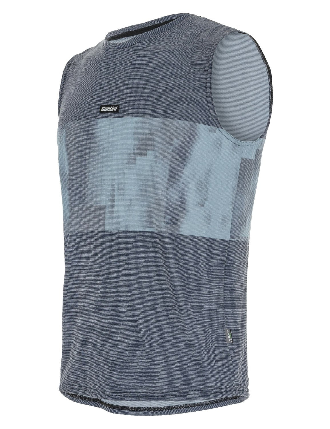 Santini Forza Indoor Train Sleeveless Tech Tee - Black/Grey