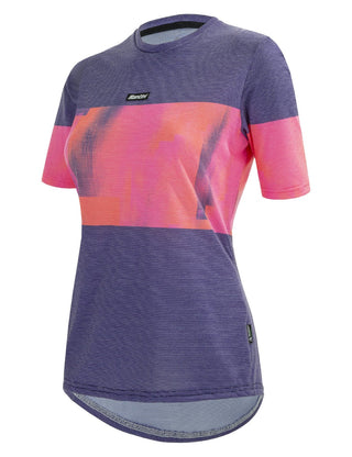 Santini Forza Indoor Training Tech Women's Short Sleeve T-Shirt - Orange Purple