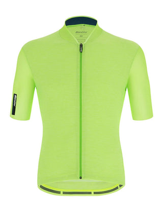 Santini Colore Puro Classic Short Sleeve Men's Jersey - Fluro Green