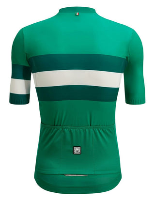 Santini Eco Sleek Bengal 3S Men's Short Sleeve Summer Jersey - Green
