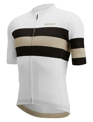 Santini Eco Sleek Bengal 3S Men's Short Sleeve Summer Jersey - White