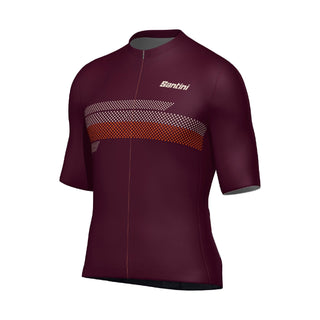 Santini SMS Horizon Classic Fit Short Sleeve Jersey - Burgundy