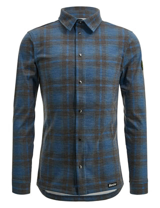 Santini Dylan Gravel Wool Blend Shirt - Blue