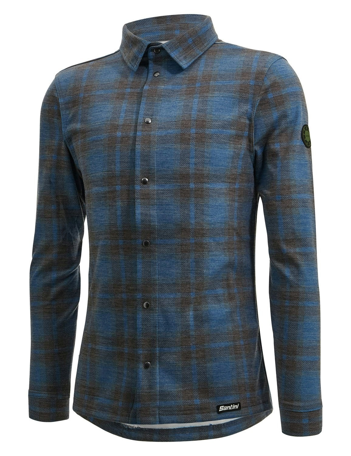 Santini Dylan Gravel Wool Blend Shirt - Blue